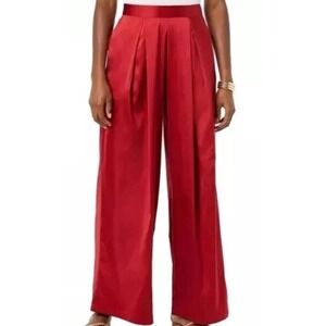 Chic Scarlet Wide Leg Trousers